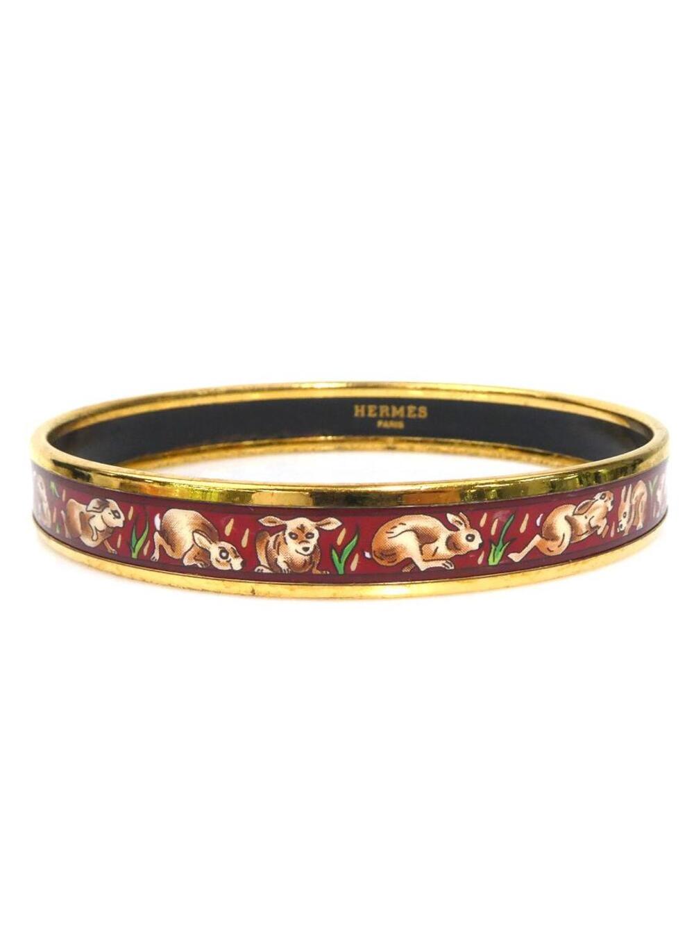 Auth Hermes Cloisonne Bangle Bracelet #369188H19B